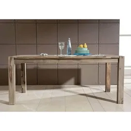 Massivmoebel24 Esstisch Sheesham 120 x 76 x 90 cm grau geölt
