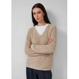 s.Oliver Strickpullover mit V-Ausschnitt und Raglanärmeln Braun 40