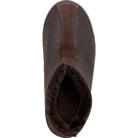 Vanuba Kalahari Handmade Damen Hausschuhe, Naturleder, 100% Schafwolle, Warme und Bequeme Hausschuhe, Leder Harz Braun/Braun, 41