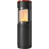 Kaminofen HARK 116 FlameKat 6 kW - Ofenkacheln: brillant-rot - Korpus: graphit