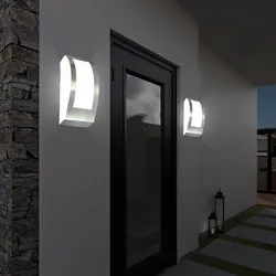 2er Set Wand Lampen Terrassen Balkon Strahler Edelstahl Leuchten 1-flg IP44