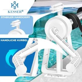 Kesser Pool Aufroller Premium Aufrollsystem 1,05m - 6,15 m für Solarplane mobiles Aufrollvorrichtung für Poolplane & Abdeckung inkl. Bänder, witterungsbeständiges Material
