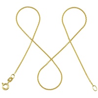 modabilé Goldkette Ankerkette DELICATE Rund 1,1mm 585 Gold, Halskette Damen, Damenkette 60cm dezent, Kette, Made in Germany gelb|goldfarben 60cm