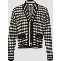 s.Oliver BLACK LABEL s.Oliver - Cardigan mit Karomuster, Damen, schwarz|weiß, 44