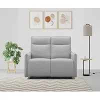 dorel home 2-Sitzer DOREL HOME "Lugo, Kinosofa mit Reclinerfunktion in Kunstleder und Webstoff", grau (hellgrau), B:126cm H:102cm T:86cm, Sofas, mit manueller Relaxfunktion in beiden Sitzen