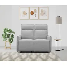 dorel home 2-Sitzer DOREL HOME "Lugo, Kinosofa mit Reclinerfunktion in Kunstleder und Webstoff", grau (hellgrau), B:126cm H:102cm T:86cm, Sofas, mit manueller Relaxfunktion in beiden Sitzen