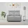 dorel home 2-Sitzer DOREL HOME "Lugo, Kinosofa mit Reclinerfunktion in Kunstleder und Webstoff", grau (hellgrau), B:126cm H:102cm T:86cm, Sofas, mit manueller Relaxfunktion in beiden Sitzen