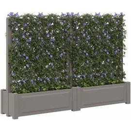 vidaXL Großer Pflanzer mit Spalier 200 x 43 cm Grau