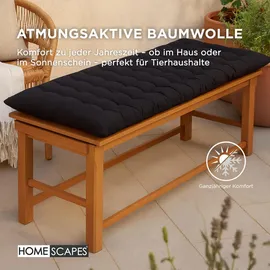 Homescapes Bankauflage 108 x 42 x 5 cm schwarz 2 St.