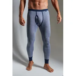 Lange Unterhose CLIPPER EXCLUSIVE, Herren, Gr. 4, blau (marine), Obermaterial: 100% Baumwolle, meliert, körpernah, Unterhosen, modische Optik: Jeans meliert, tolle Qualität