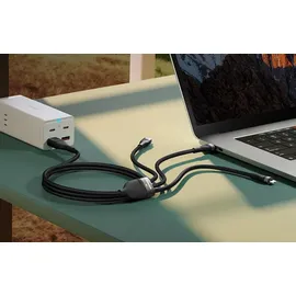 Baseus USB-C auf Micro USB + Lightning 1,5 m Schwarz