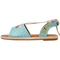 Sandale DOGO "Damen Hazel Les Papillons Vegan Damen Sandalen/ Sandaletten /", Damen, Gr. 40, Normalschaft, blau, Lederimitat, Schuhe Sandale, Vegan