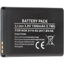 AccuCell Akku passend für Nokia 8110 4G 2017, BV-6A Li-Ion 3,8 Volt 53,2 x 38,0 x 5,9mm