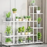 Pflanzenständer Ecke Indoor Outdoor - Blumenregal für Blumentöpfe - Mit Rollen - Schmiedeeisen Metall - Mehrstöckig - Für Balkon Wohnzimmer Ga...