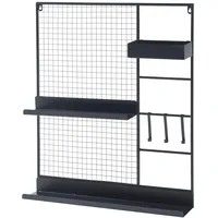 [en.casa] Wandregal 70 x 60 x 11 cm Schwarz