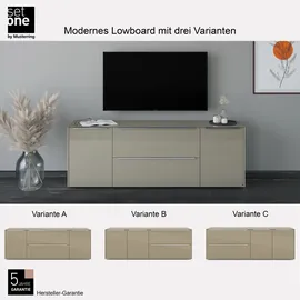 Set One by Musterring Reno TV-Lowboard 182 cm Grau/Taupe Glas