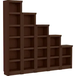 Bibliothek HOME AFFAIRE "Soeren Stege", braun (dunkelbraun), B:200cm H:185cm T:29cm, Massivholz, Regale, Aus Massiver Kiefer