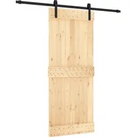 vidaXL Schiebetür mit Beschlag rechts 85 x 210 cm braun