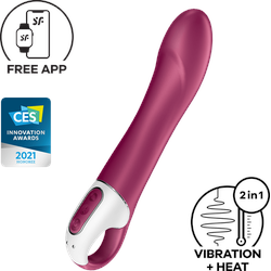 Satisfyer Big Heat Connect App, 22,5 cm, beere | weiß