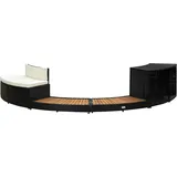 Maison Exclusive - Whirlpool-umrandung Schwarz Poly Rattan & Mass
