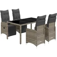 vidaXL Garten-Bistro-Set 5-tlg. Grau