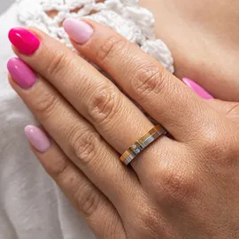 ZEEme Fingerring ZEEME "Edelstahl 2tlg. Set mit weißem Zirkonia-Stein" Gr. 21, bunt (mehrfarbig), Fingerringe, Damen, 021 (66,1), Edelstahl, Fingerring