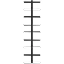 vidaXL Wand-Weinregal für 9 Flaschen Schwarz Eisen