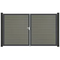 GROJA Gartentor 300 x 180 cm Steingrau/Aluminium