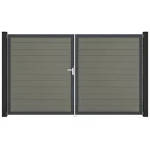 GROJA Gartentor 300 x 180 cm Steingrau/Aluminium