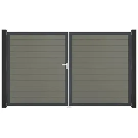 GROJA Gartentor 300 x 180 cm Steingrau/Aluminium