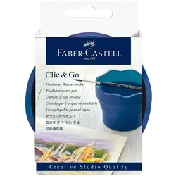 Faber-Castell Wasserbecher faltbar CLIC & GO Blau Creativ Studio