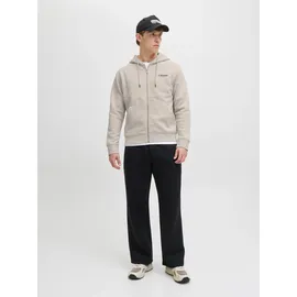 JACK & JONES Herren Hoodie Kapuzenpullover JJESOHO SWEAT ZIP HOOD Relaxed Fit 12278794 Beige XXL