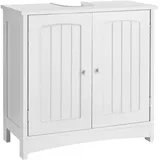 Tectake Waschbeckenunterschrank 2 Fächer 62 x 60 x 30 cm Weiß