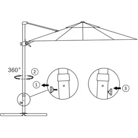 vidaXL Ampelschirm mit Aluminium-Mast 300 x 300 cm rot