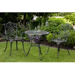 MERXX Gartenmöbel »Lugano«, Metall, 3-teilig - grau