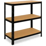 shelfplaza Schwerlastregal Stahl 90x80x60 cm schwarz 3 Böden