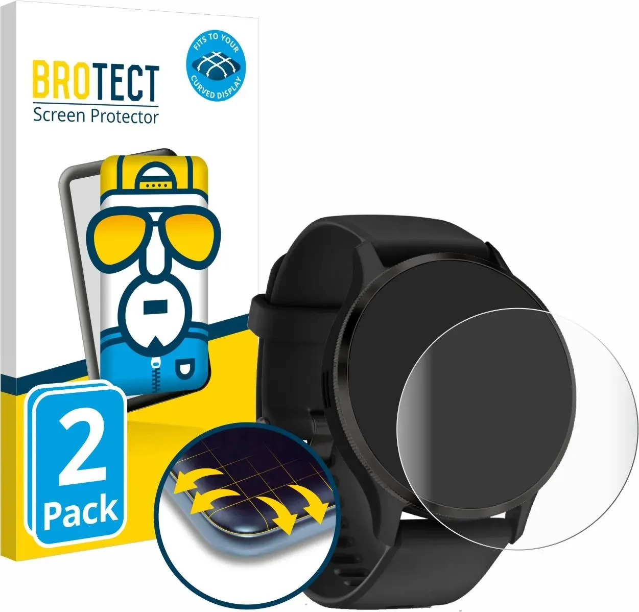 BROTECT Full-Cover Displayschutz, Smartwatch Schutzfolie, Transparent