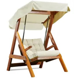 Casa Padrino Luxus Hollywood Schaukel Cremefarben/Braun 2-Sitzer