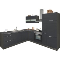 Kochstation Küche »KS-Luhe«, Stellbreite 240x270 cm, wahlweise mit oder ohne E-Geräten, MDF-Fronten, grau