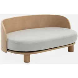Hellgraues Körbchen, Tierbett aus Holz