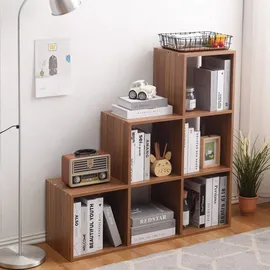 Mobili Rebecca Bücherregal, Braun, Holzwerkstoff, 29x98x98 cm, Arbeitszimmer, Büroregale, Bücherregale