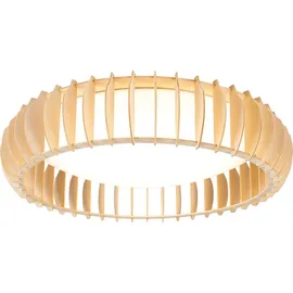 Trio Monte 1 LED Deckenleuchte 60 cm Holz Kunststoff weiß
