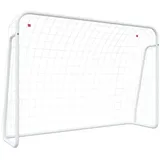 vidaXL Fußballtor mit Netz Weiß 214x75x152 cm Stahl & Polyester