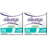 Always Dailies Cotton Slipeinlagen Normal 28 Slipeinlagen (Packung mit 2)