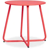 Homestyle4u Beistelltisch Gartentisch Ø 44,5 x 44,5 cm Rot