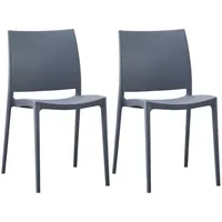 CLP 2er Set Gartenstühle Meton grau