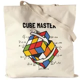 Hey!Print Cube Master Zauberwürfel Jutebeutel Stoffbeutel Canvas Rubik Cube Magic Würfel Retro Rubi Vintage Nerd - 1 Stück (1er Pack)