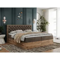 MKS Meble Boxspringbett Deko, Doppelbett, Polsterbett mit Bettkästen und