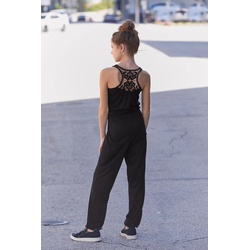 Overall KIDSWORLD Gr. 182, N-Gr, schwarz Mädchen Overalls Festliche Kleider mit Spitzeneinsatz im Rücken