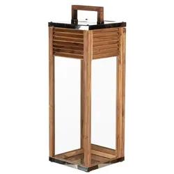 Casa Padrino Deko Kerzenleuchter Braun / Silber 30 x 30 x H. 80 cm - Handgefertigte Laterne mit Tragegriff - Gastronomie Accessoires - Restaurant Accessoires - Hotel Accessoires - Deko Accessoires